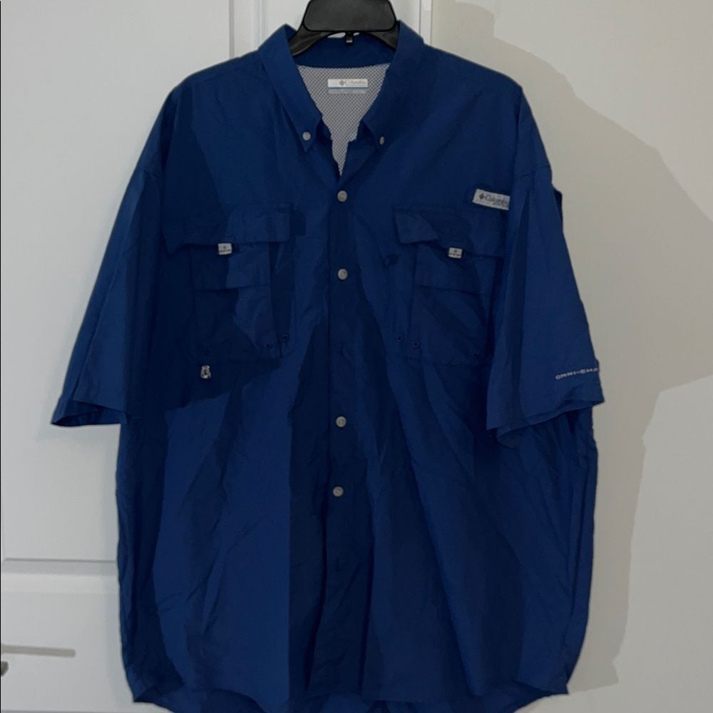 Gray Blue Bonefish omnishade fishing short sleeve UPF 30+ PFG shirt XLT Tall
